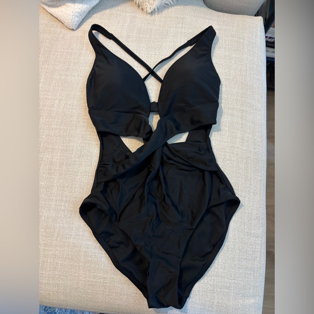 Bar III black cutout one piece swim suit